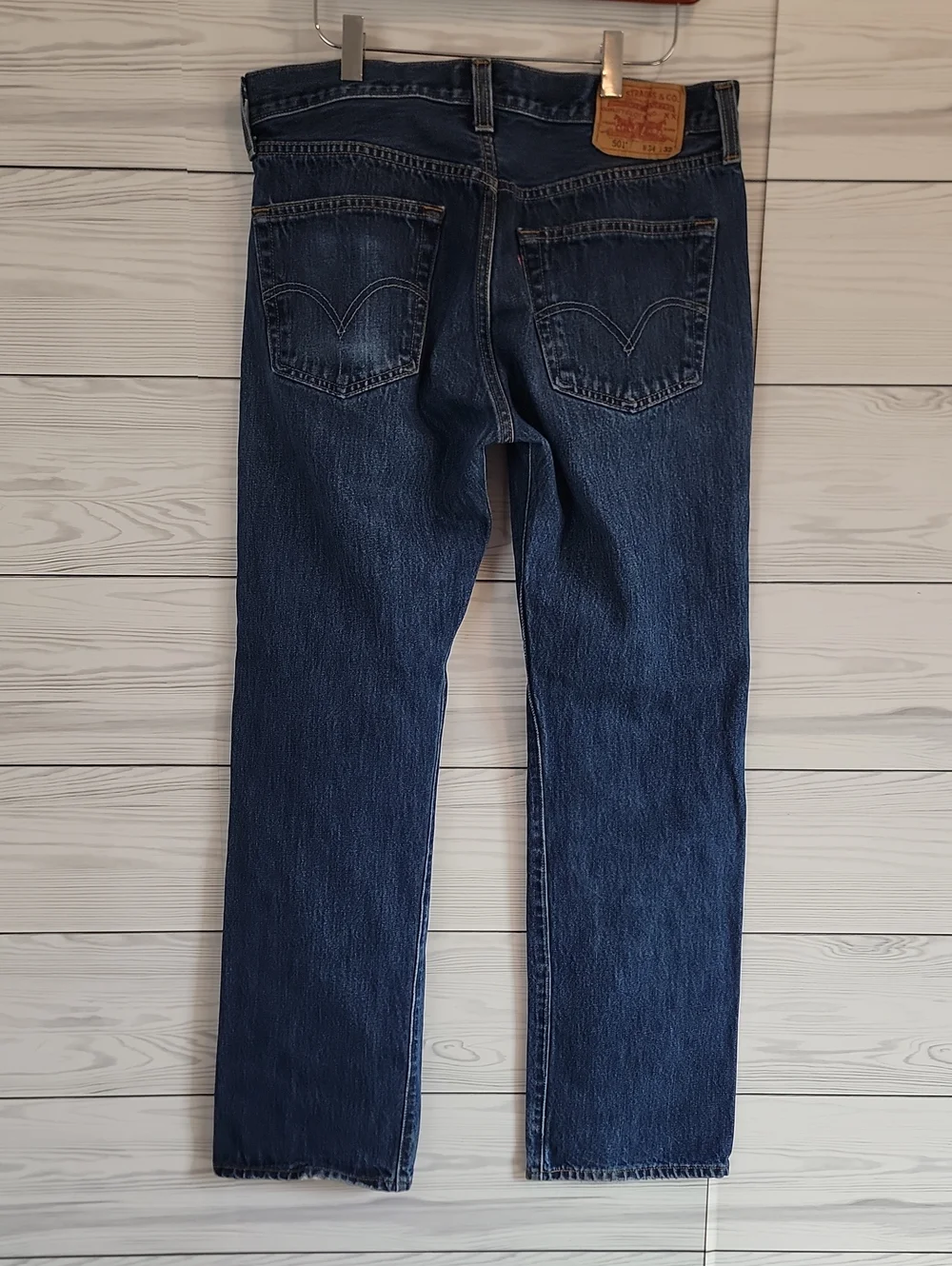 Levi's 501 Button Fly Straight-Leg Blue Denim Jeans Mens Size 34